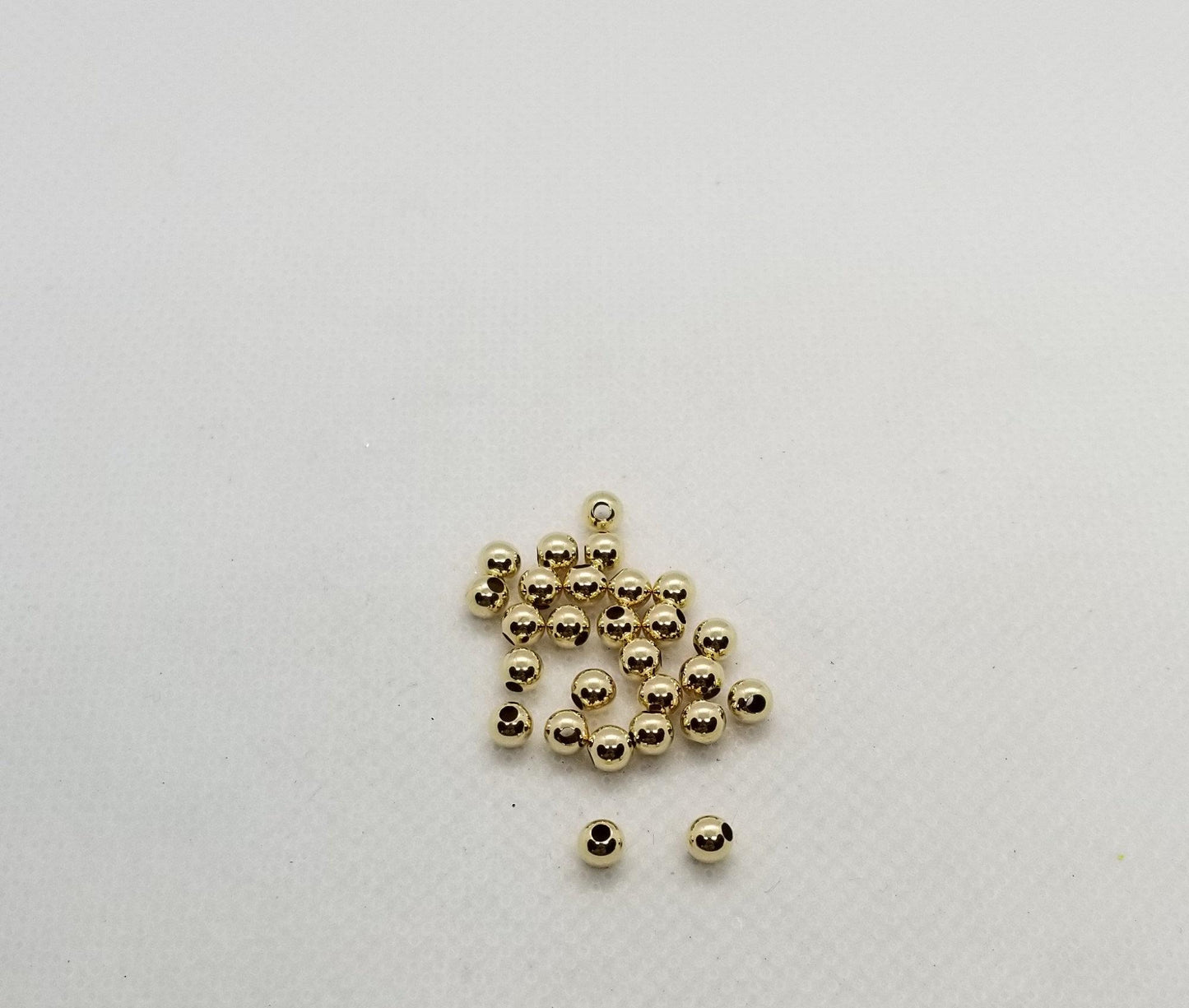 5 pieces 14k Gold Filled Beads, 1/20 14K Gold Filled, Cadmium, Nickel, Lead Free, Round, 4mm, Hole 1.4~1.5mm