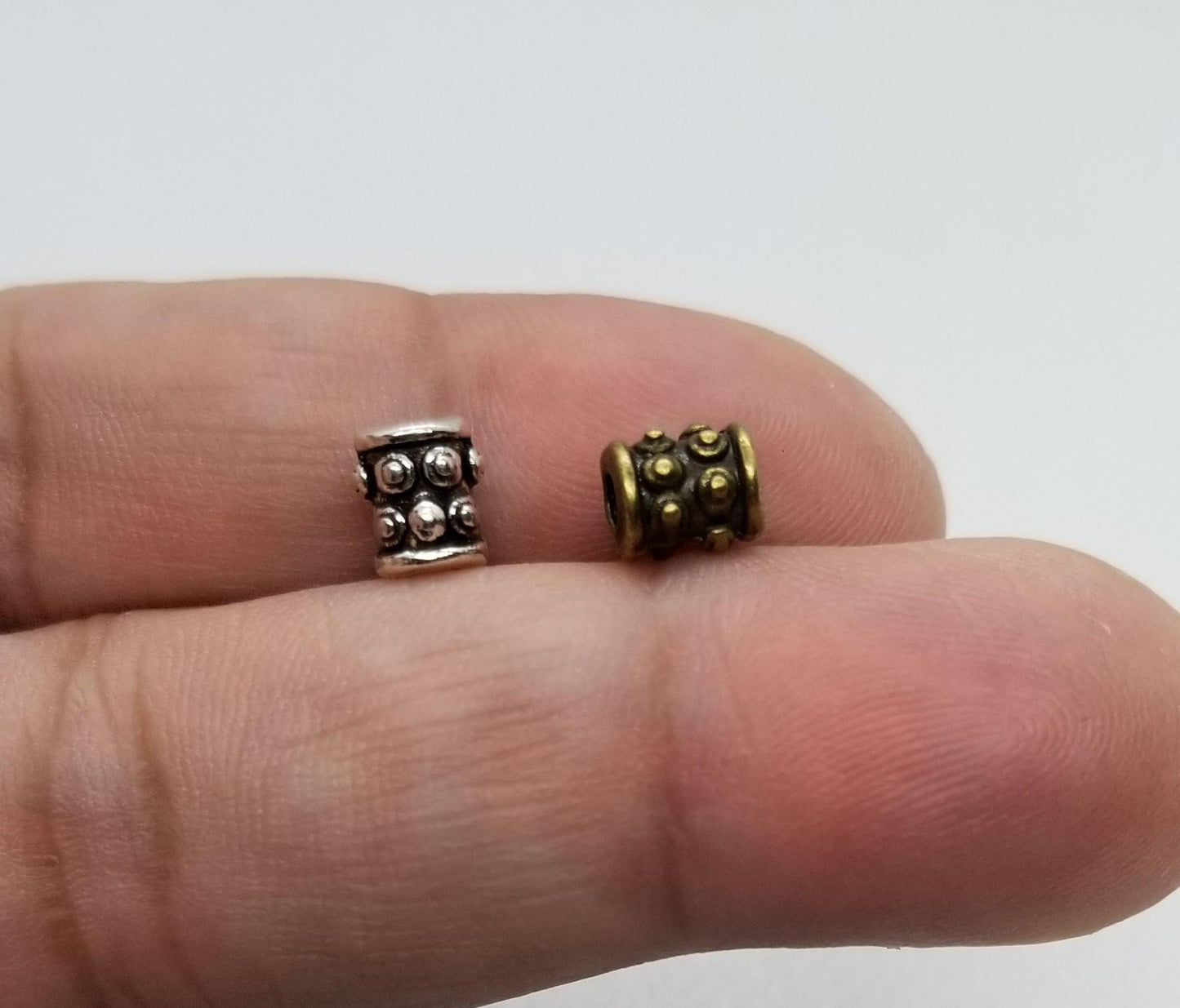 25 pcs Column Spacer Beads, Tibetan Style, Lead, Cadmium, Nickel free, Column, Antique Bronze, 6mm x 6mm, hole 2mm
