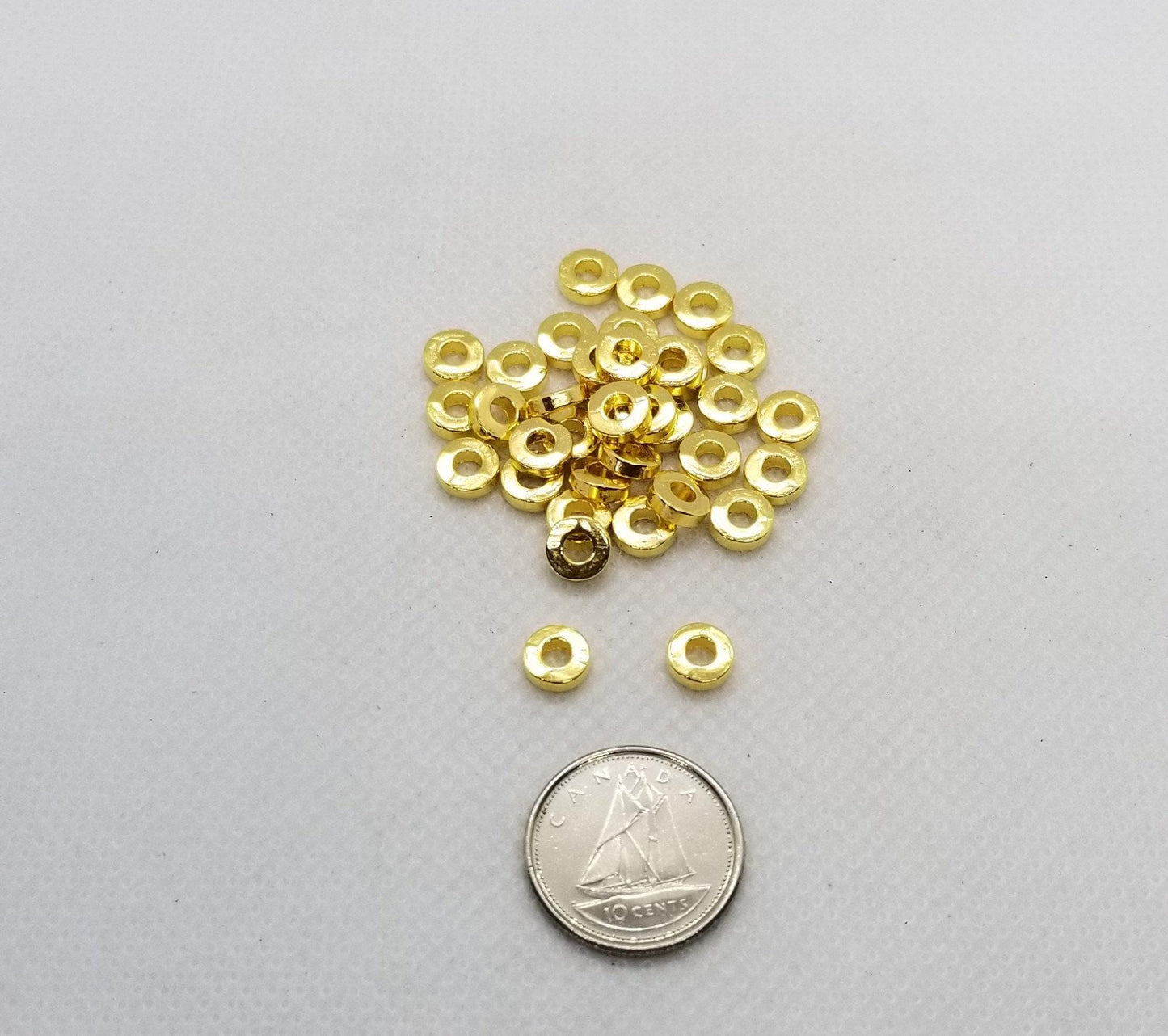 20 pieces Heishi Discs, Rondelle, Donut, Tibetan Style Alloy, Cadmium, Nickel, Lead Free, Choose from 4 colours, 6x2mm, Hole 2.5mm