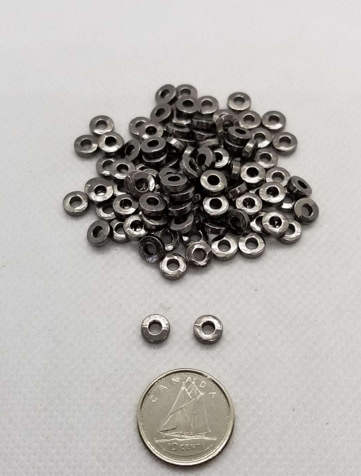 20 pieces Heishi Discs, Rondelle, Donut, Tibetan Style Alloy, Cadmium, Nickel, Lead Free, Choose from 4 colours, 6x2mm, Hole 2.5mm