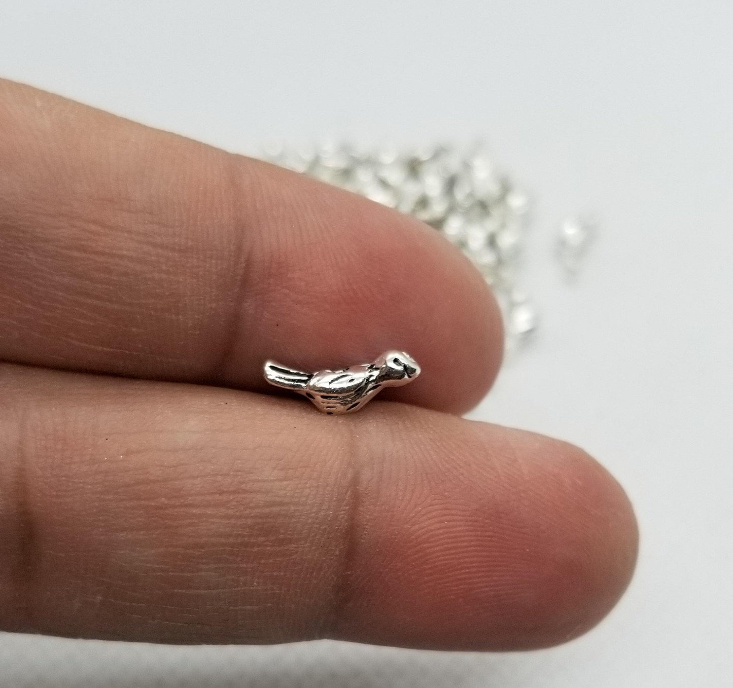 20 pieces Unique Silver Bird Spacer Bead, Tibetan Style Alloy, Lead, Cadmium Free, Small Bird, Antique Silver, 12x4x3.5mm, hole 1mm