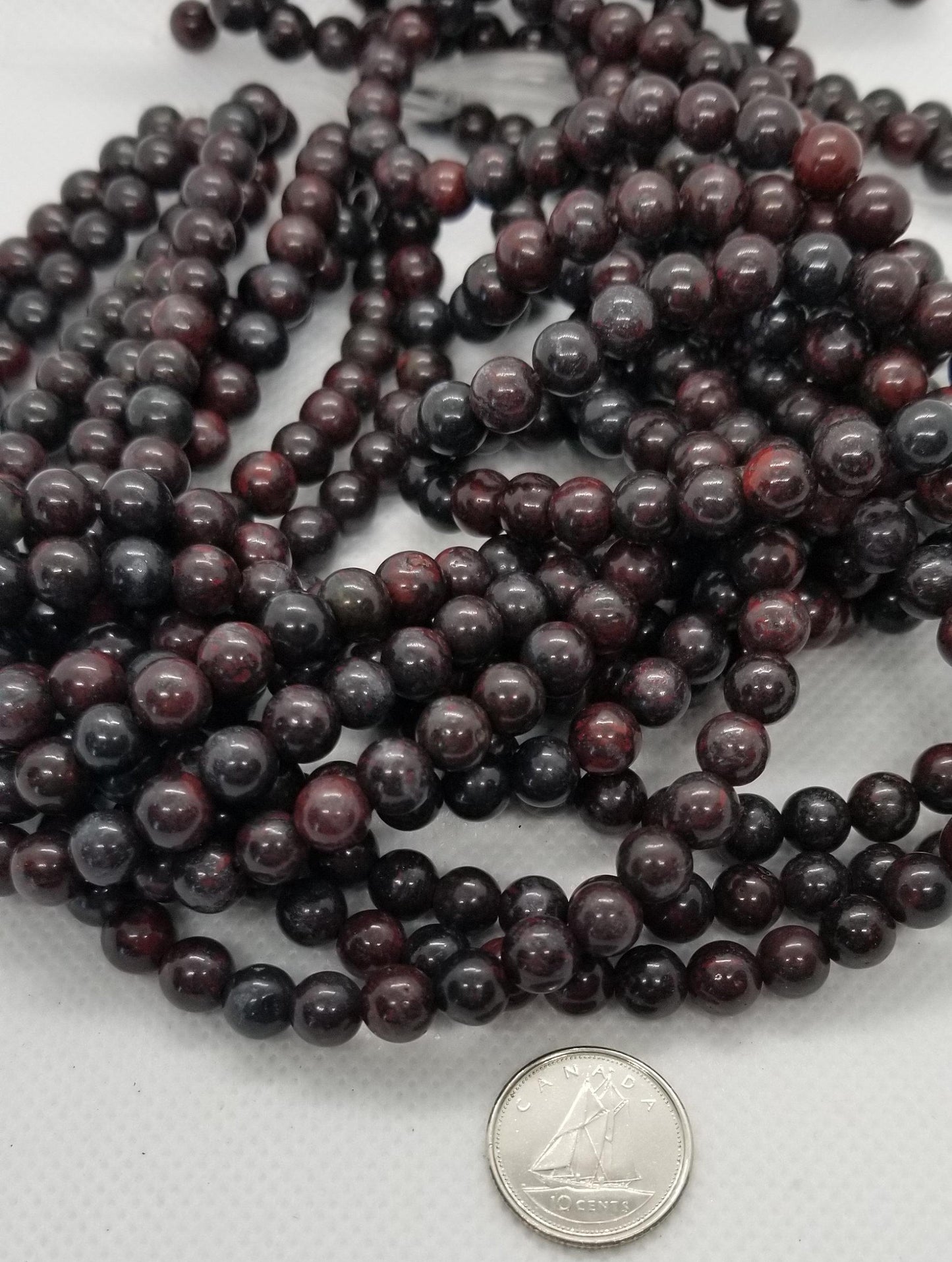 1 strand Natural Bloodstone Beads, Heliotrope Stone, High Grade, Polished, Round, 6mm, Hole 1mm, about 60pcs/strand, Full 15 inch strand