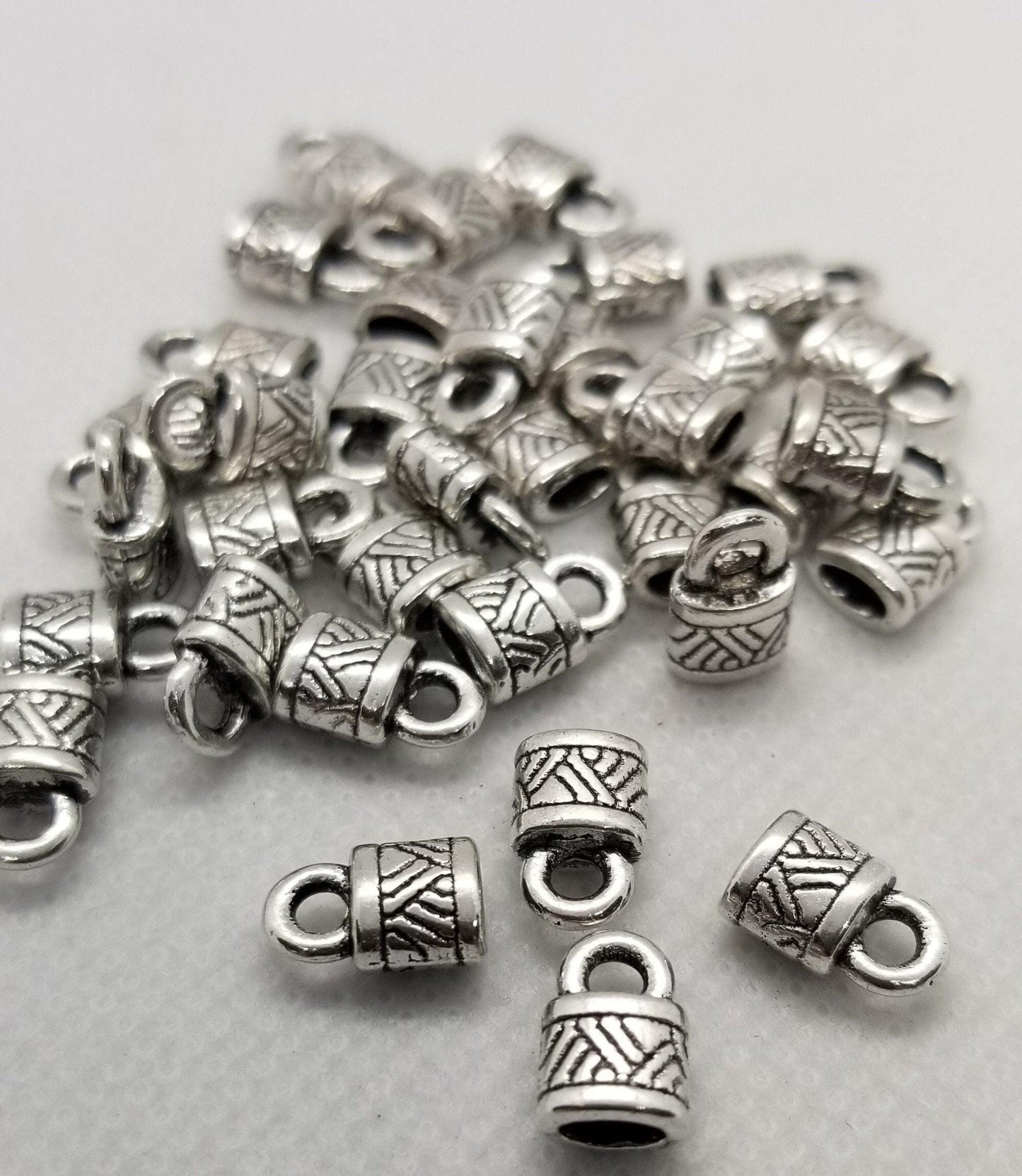 10 pcs Silver Cord End Caps, Tassel Cap, Tibetan Style Alloy, Lock, Oval, 10x6.5x4.5mm, Hole 2.5mm, Inner 4x2mm