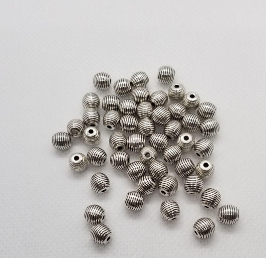 10 pieces Oval Spacer Bead, Tibetan Style Alloy Beehive shape, Cadmium Free, Nickel Free, Lead Free, Antique Silver, 6mmx8mm, hole 2mm
