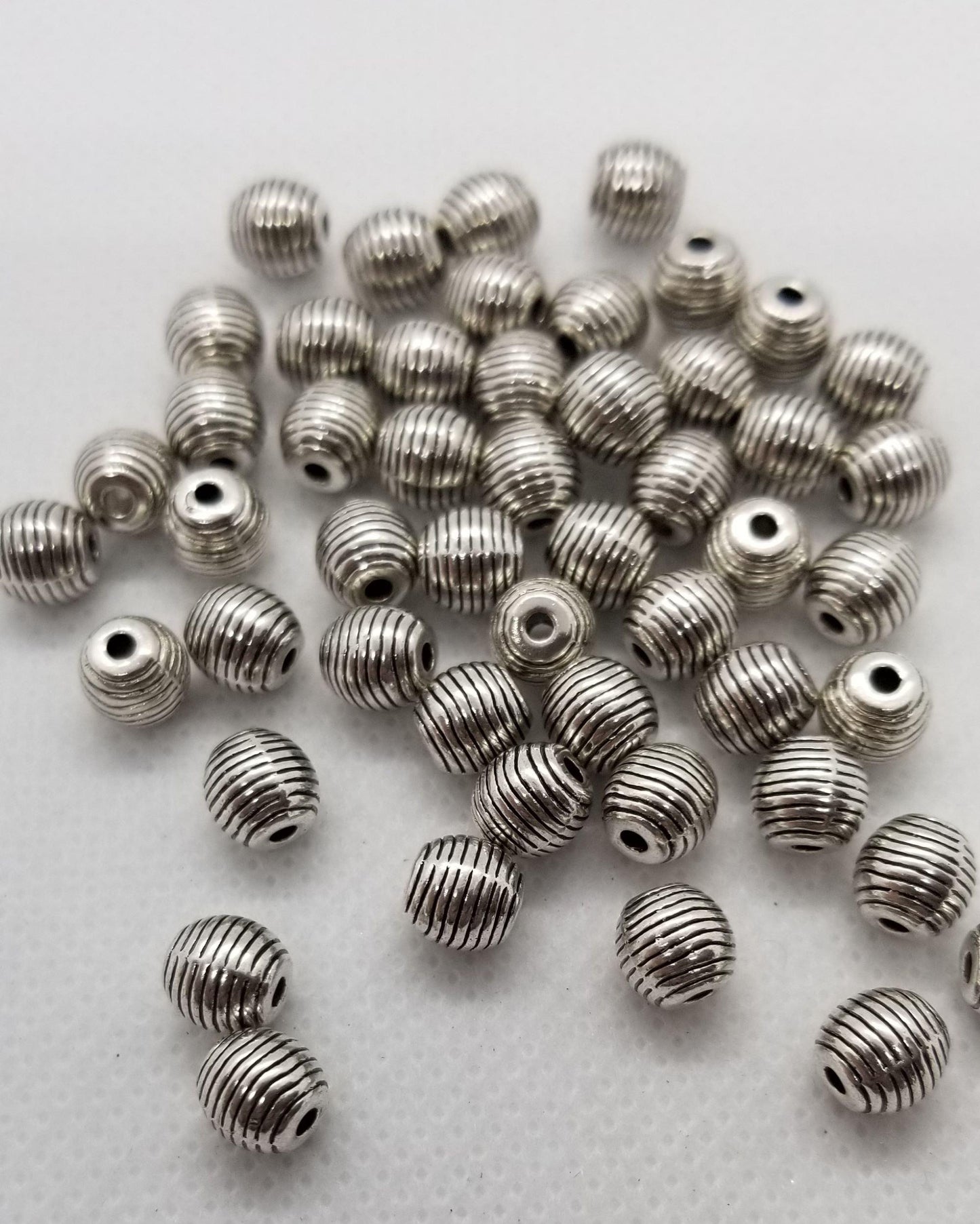 10 pieces Oval Spacer Bead, Tibetan Style Alloy Beehive shape, Cadmium Free, Nickel Free, Lead Free, Antique Silver, 6mmx8mm, hole 2mm