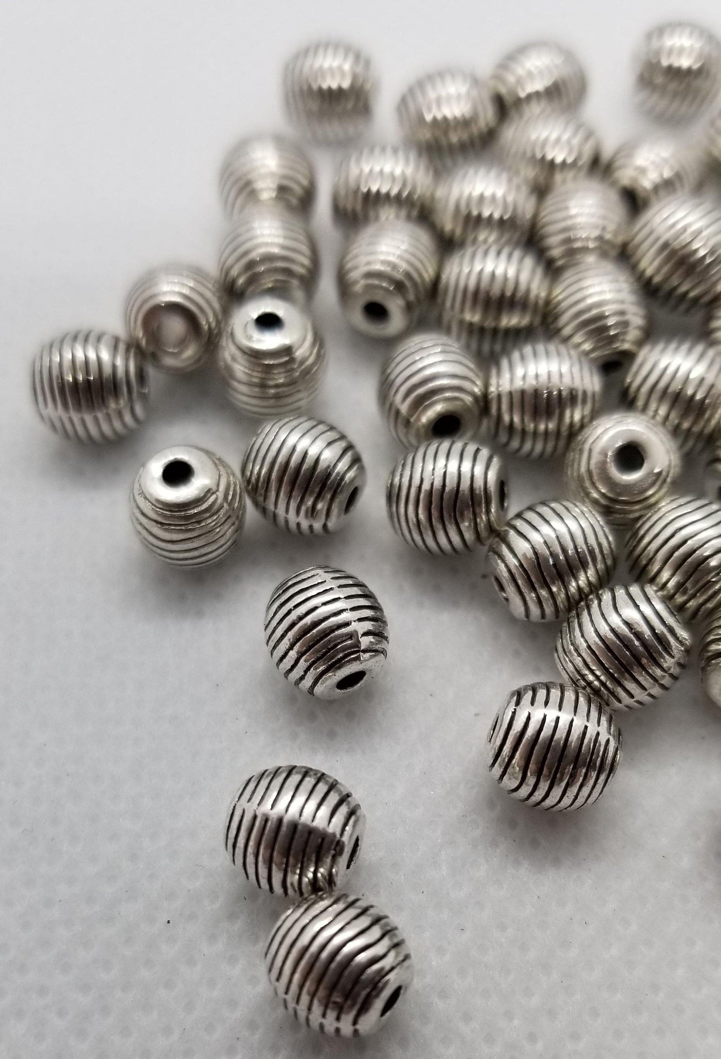 10 pieces Oval Spacer Bead, Tibetan Style Alloy Beehive shape, Cadmium Free, Nickel Free, Lead Free, Antique Silver, 6mmx8mm, hole 2mm