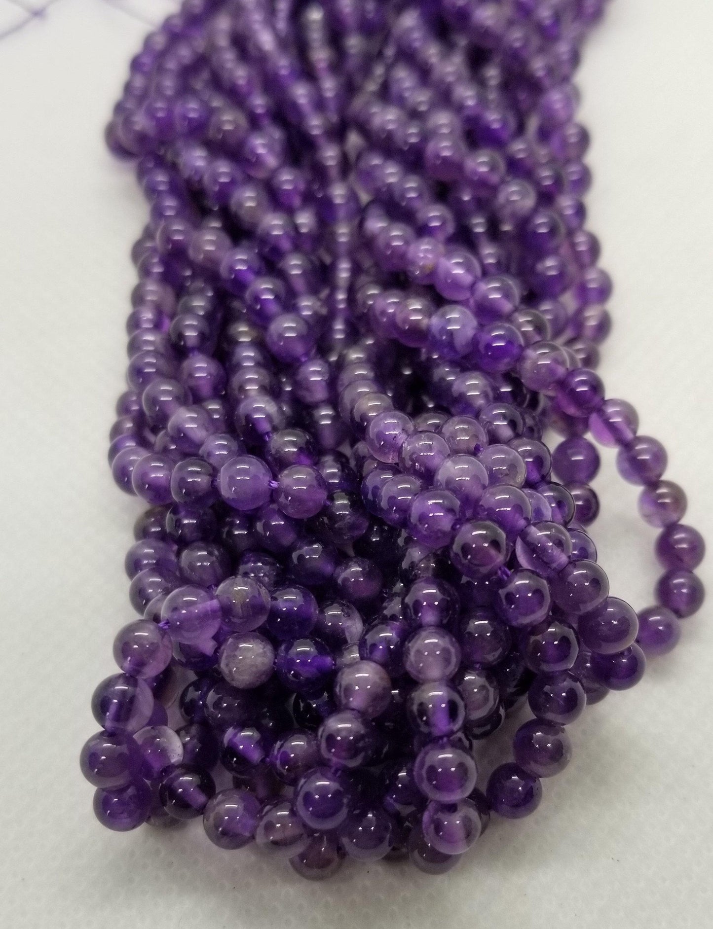 1 Strand Natural Amethyst Bead, Grade AB, Round, 4mm, Hole 1mm, approx 90pcs per strand, Full 15 inch Strand