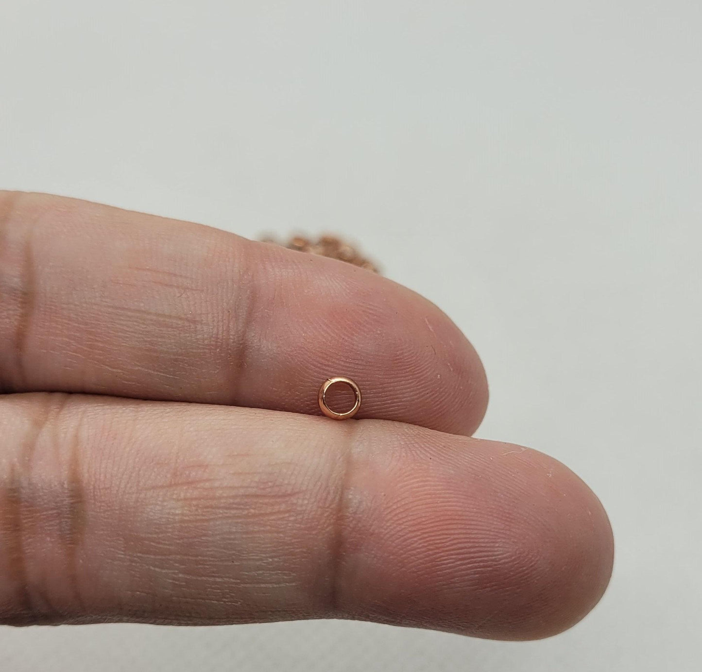 20 pieces Rose Gold Rondelle Ring, Brass Alloy Spacer Beads, Rose Gold Ring, Rose Gold Donut, 4x1mm, Hole 2.5mm