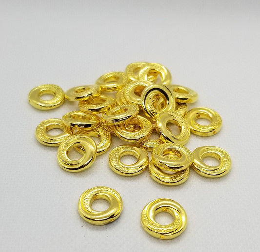 10 pieces Golden Swirl Spacer Pendant or Charm, Tibetan Style Alloy, Linking Ring, Lead, Cadmium, Nickel Free, 15x4mm, Hole 1mm