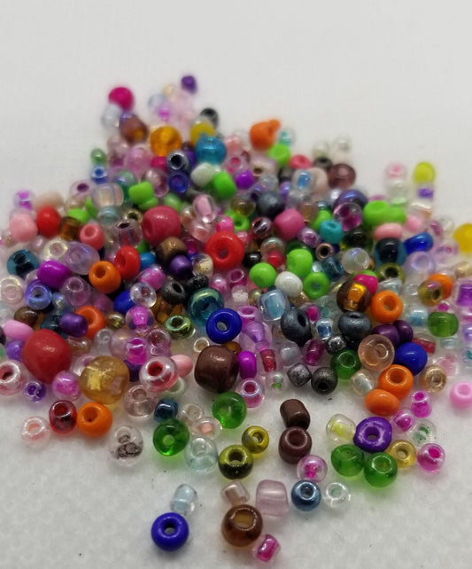 30 grams Mixed Seed Beads, Various sizes and colours, Glass and Acrylic, 2~5mm, Hole 0.5~2mm, DIY crafts, Jewelry, Bracelets, Necklaces