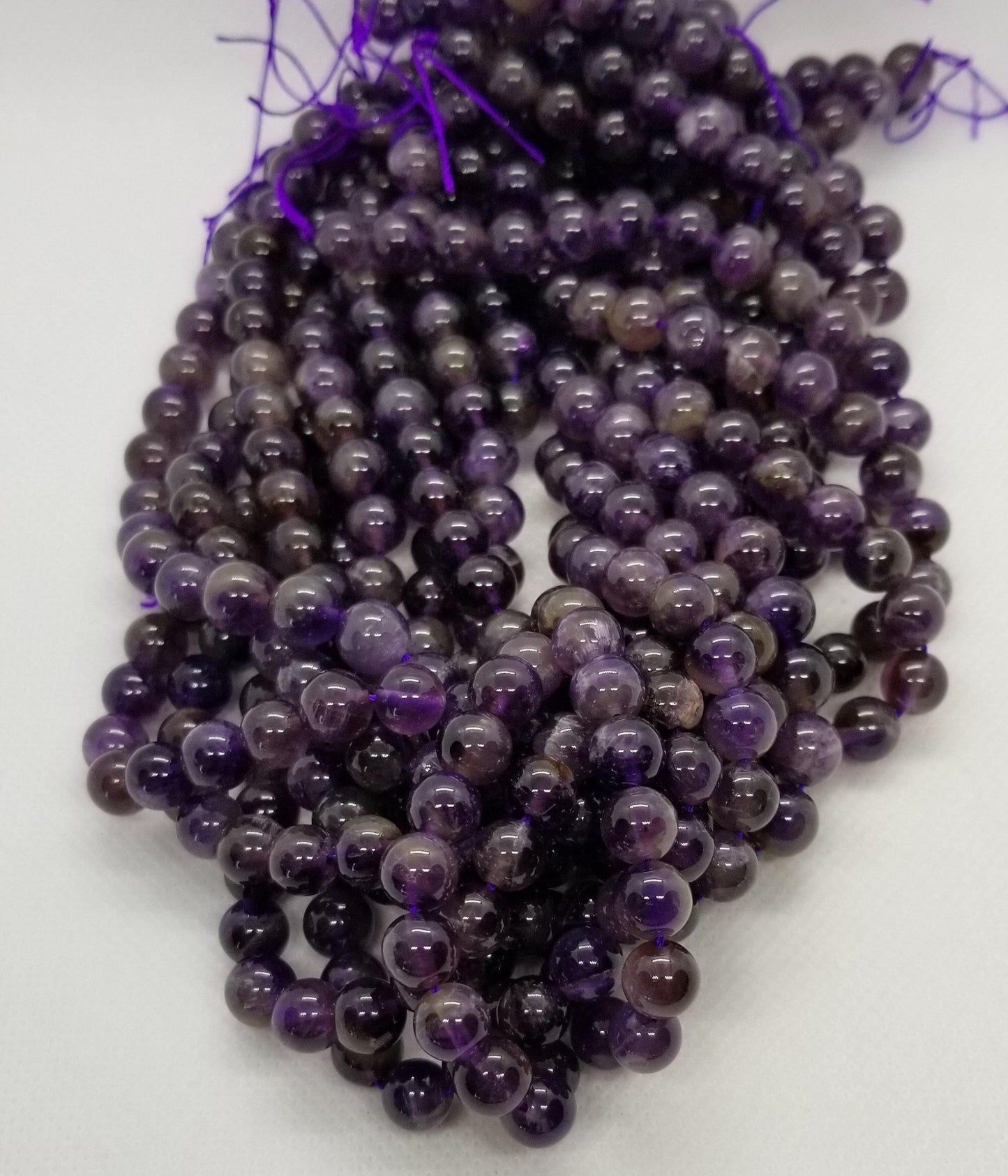 1 Strand Natural Amethyst Bead, Grade BC, 8mm, Hole 1mm, about 45pcs/strand, Full 15 inch Strand