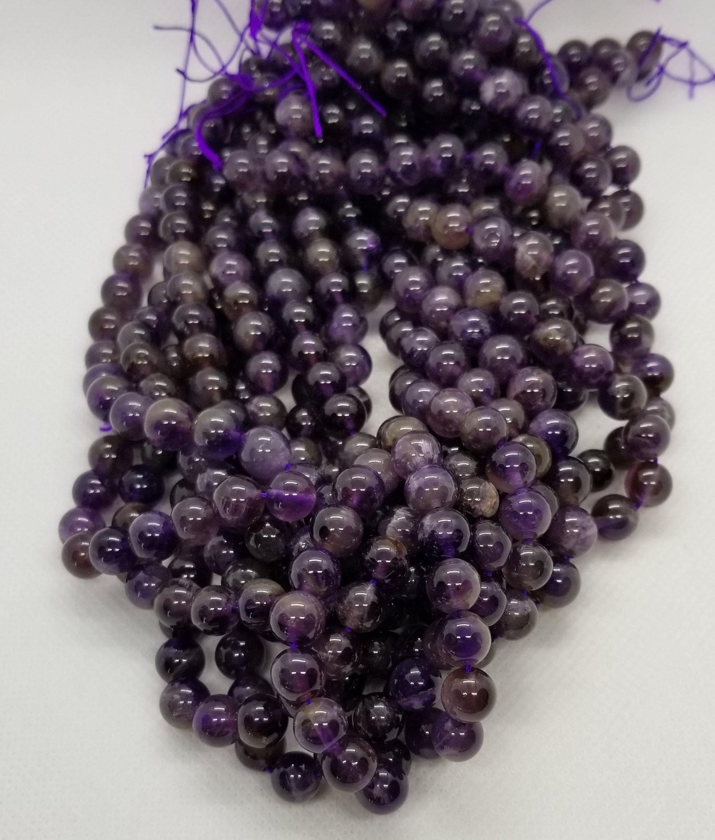 1 Strand Natural Amethyst Bead, Grade BC, 8mm, Hole 1mm, about 45pcs/strand, Full 15 inch Strand