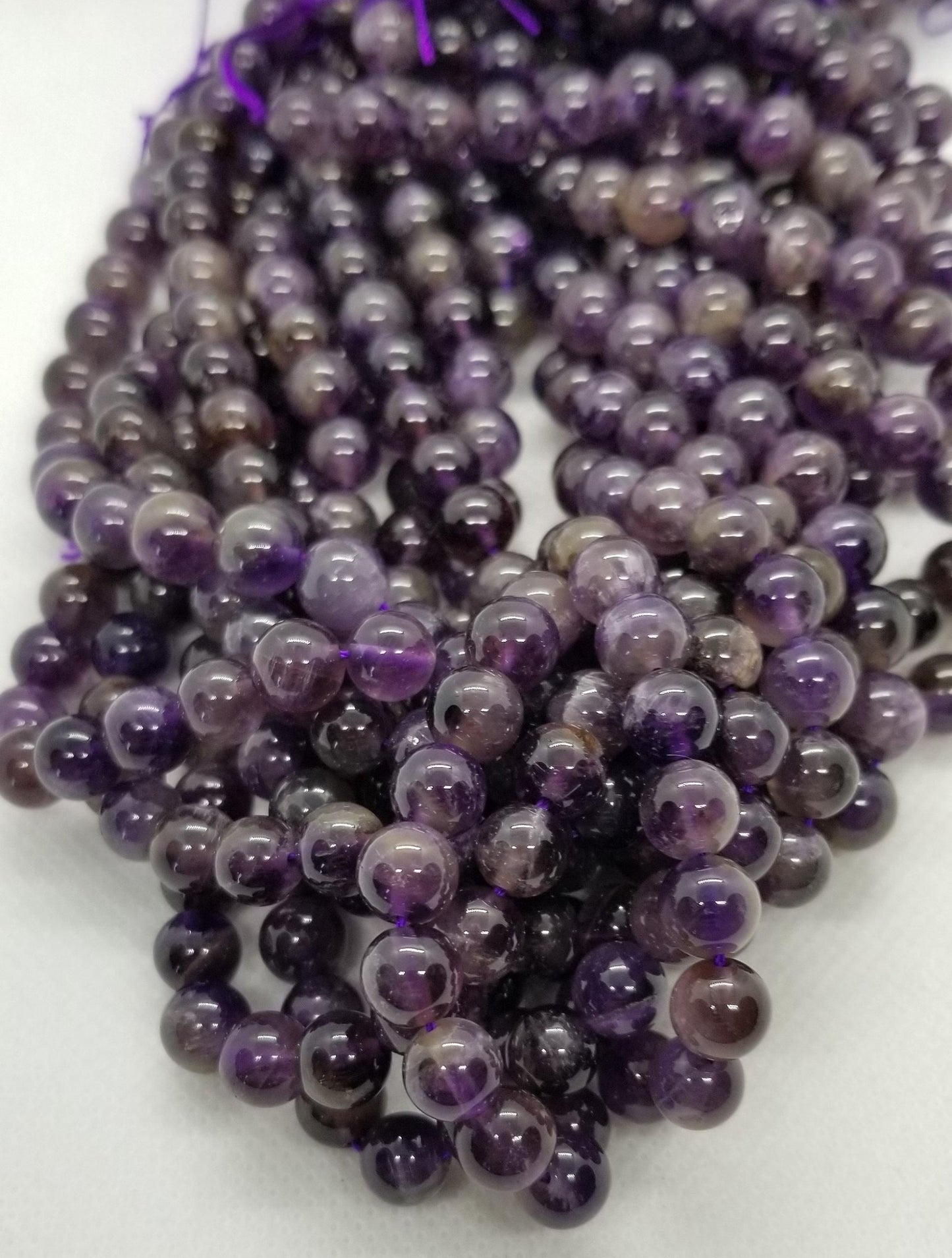1 Strand Natural Amethyst Bead, Grade BC, 8mm, Hole 1mm, about 45pcs/strand, Full 15 inch Strand