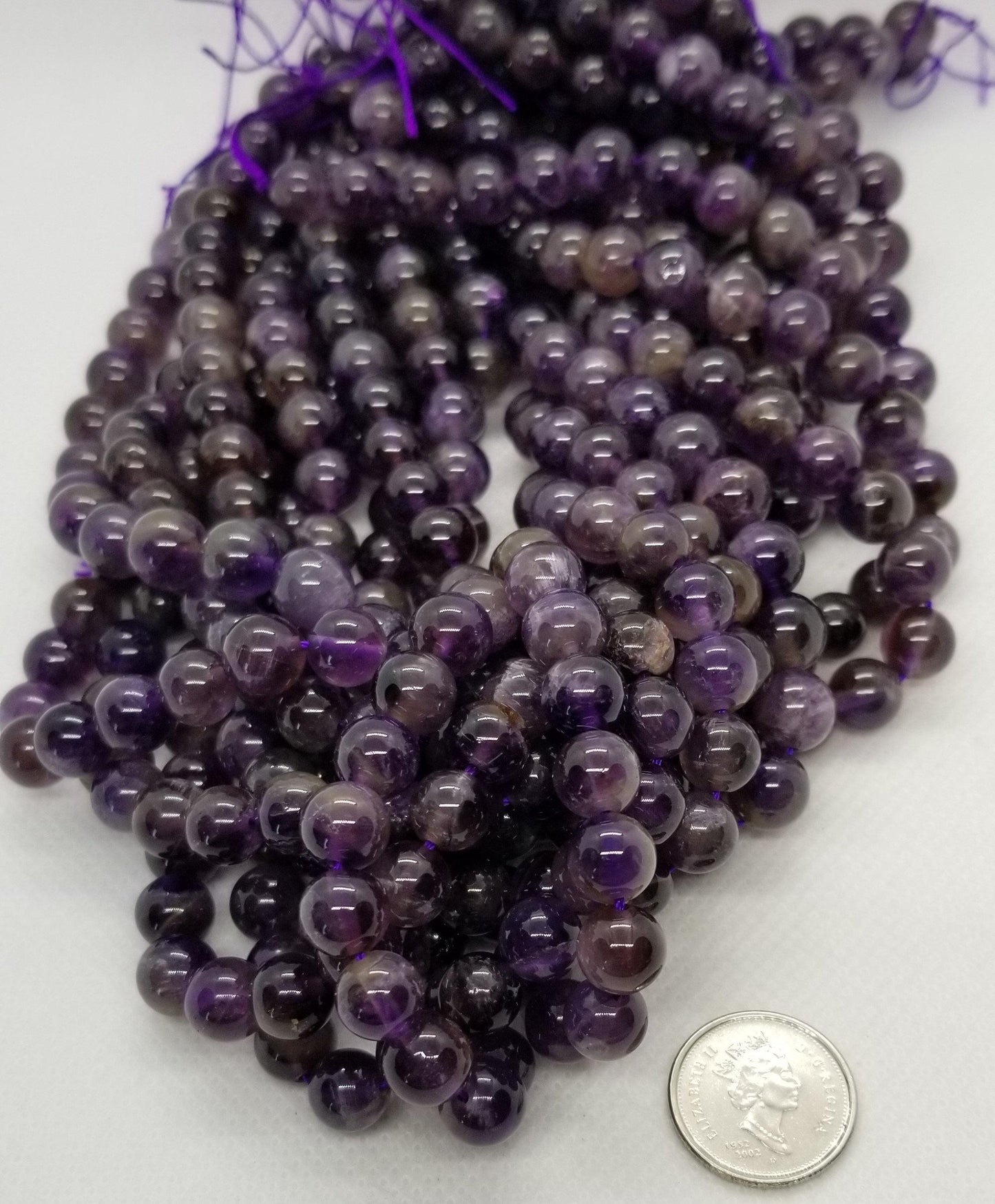1 Strand Natural Amethyst Bead, Grade BC, 8mm, Hole 1mm, about 45pcs/strand, Full 15 inch Strand