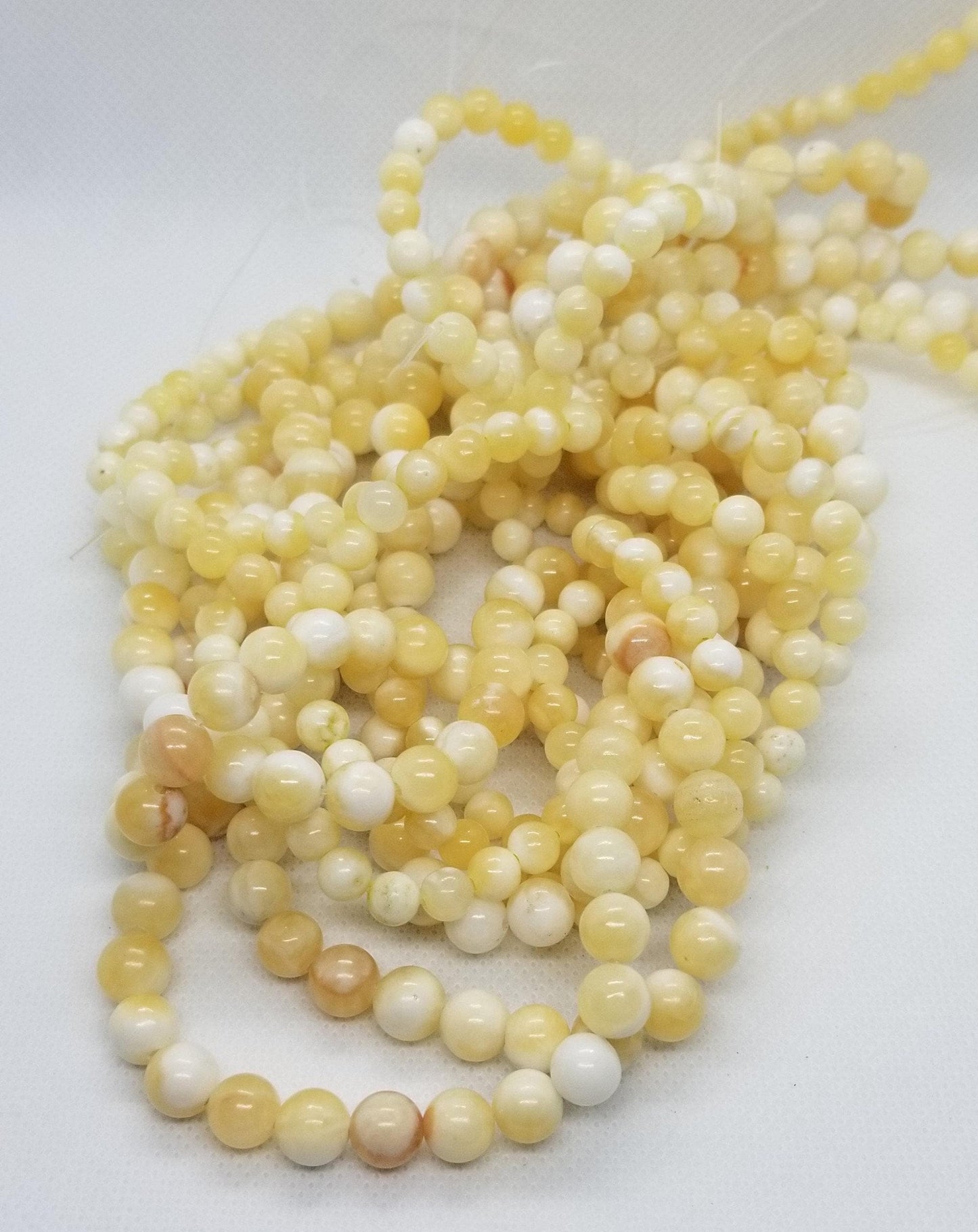 1 strand Natural Honey Jade Beads, Round, Polished, 6mm or 8mm, Full 15" Full Strand, Bead count in description