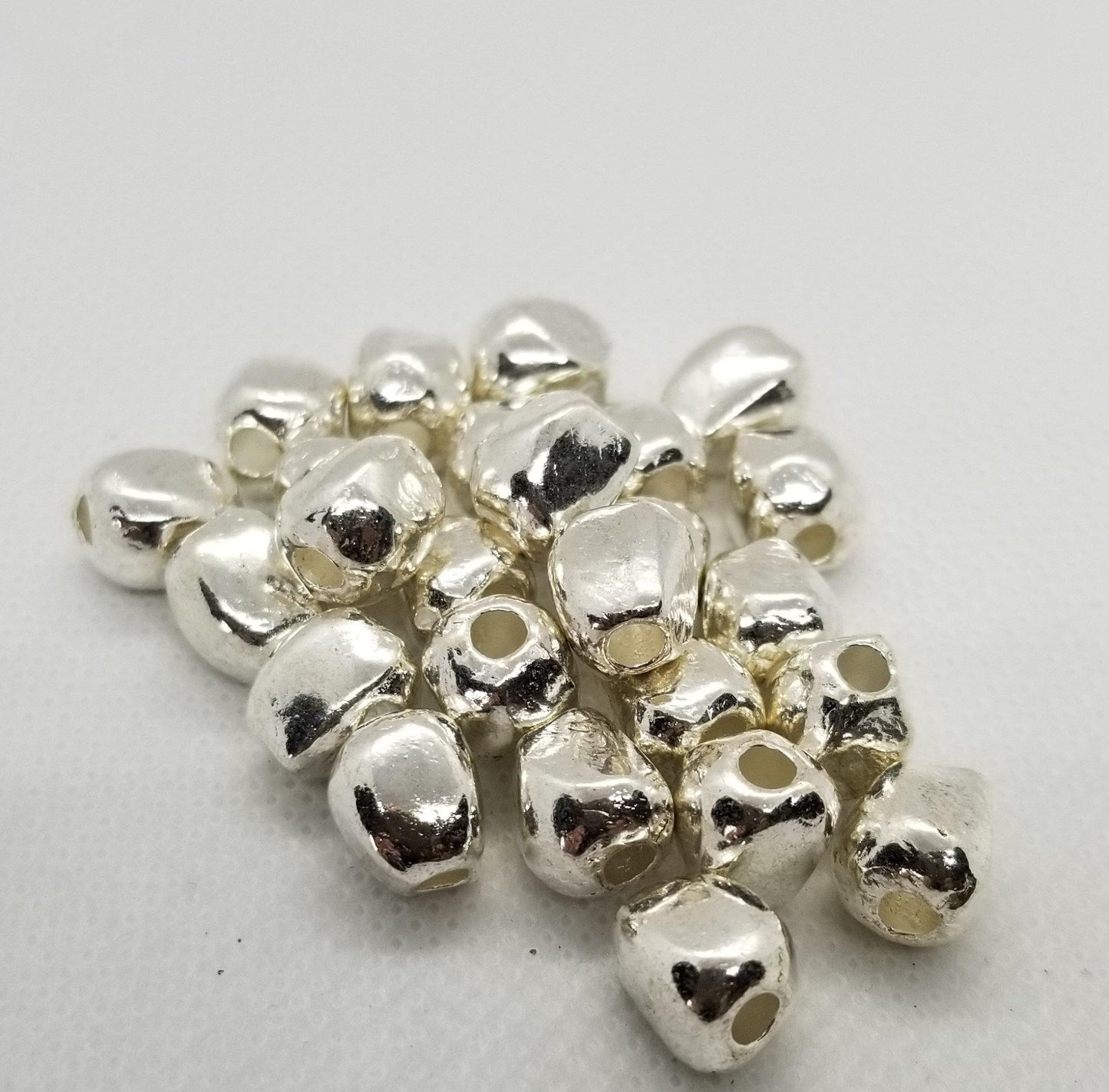 5 pieces Bright Silver Irregular Oval Spacer Beads, Tibetan Style Alloy, Lead, Cadmium, Nickel Free, 10x9.5x9mm, Large Hole 3mm, CLEARANCE