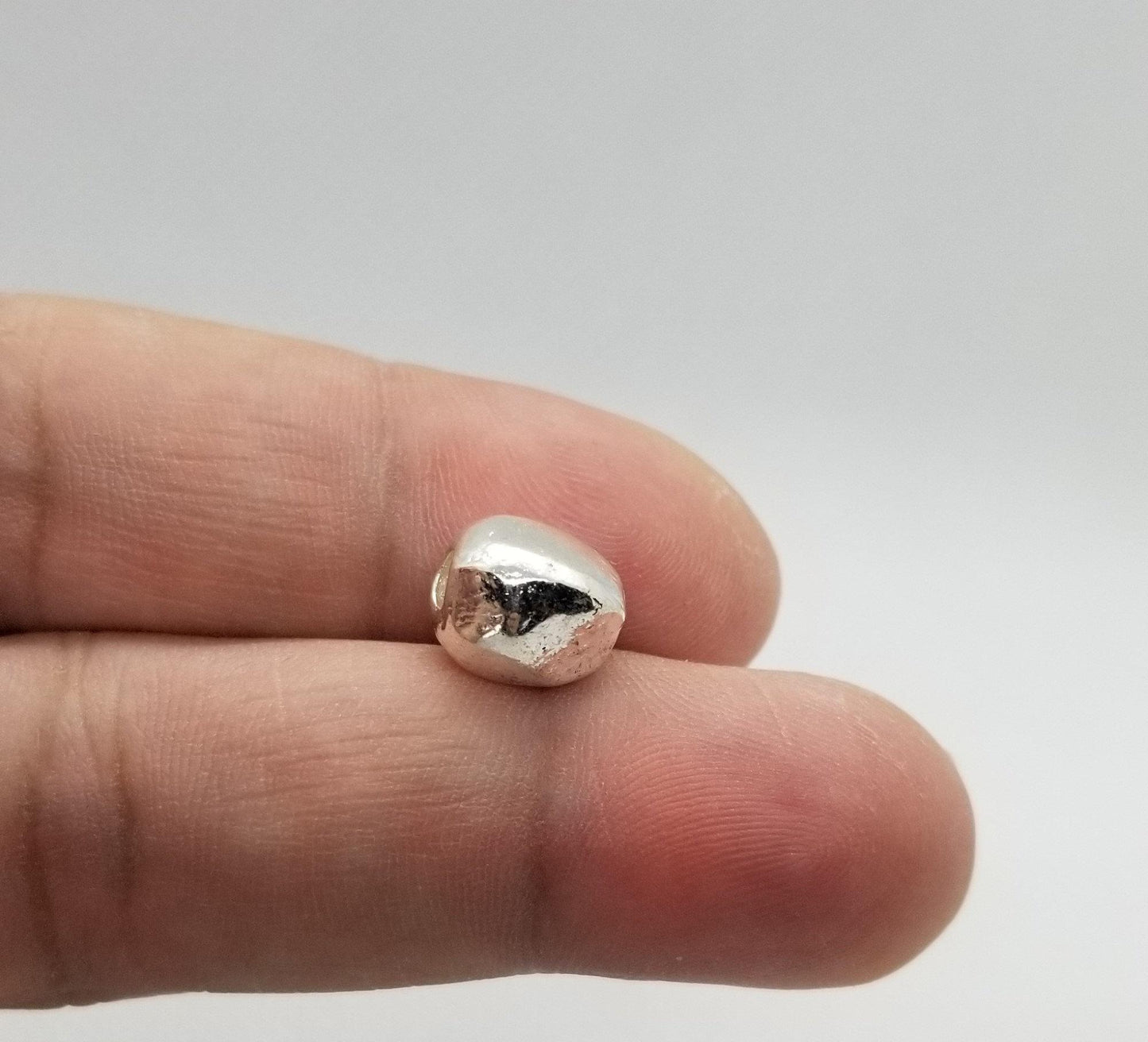 5 pieces Bright Silver Irregular Oval Spacer Beads, Tibetan Style Alloy, Lead, Cadmium, Nickel Free, 10x9.5x9mm, Large Hole 3mm, CLEARANCE