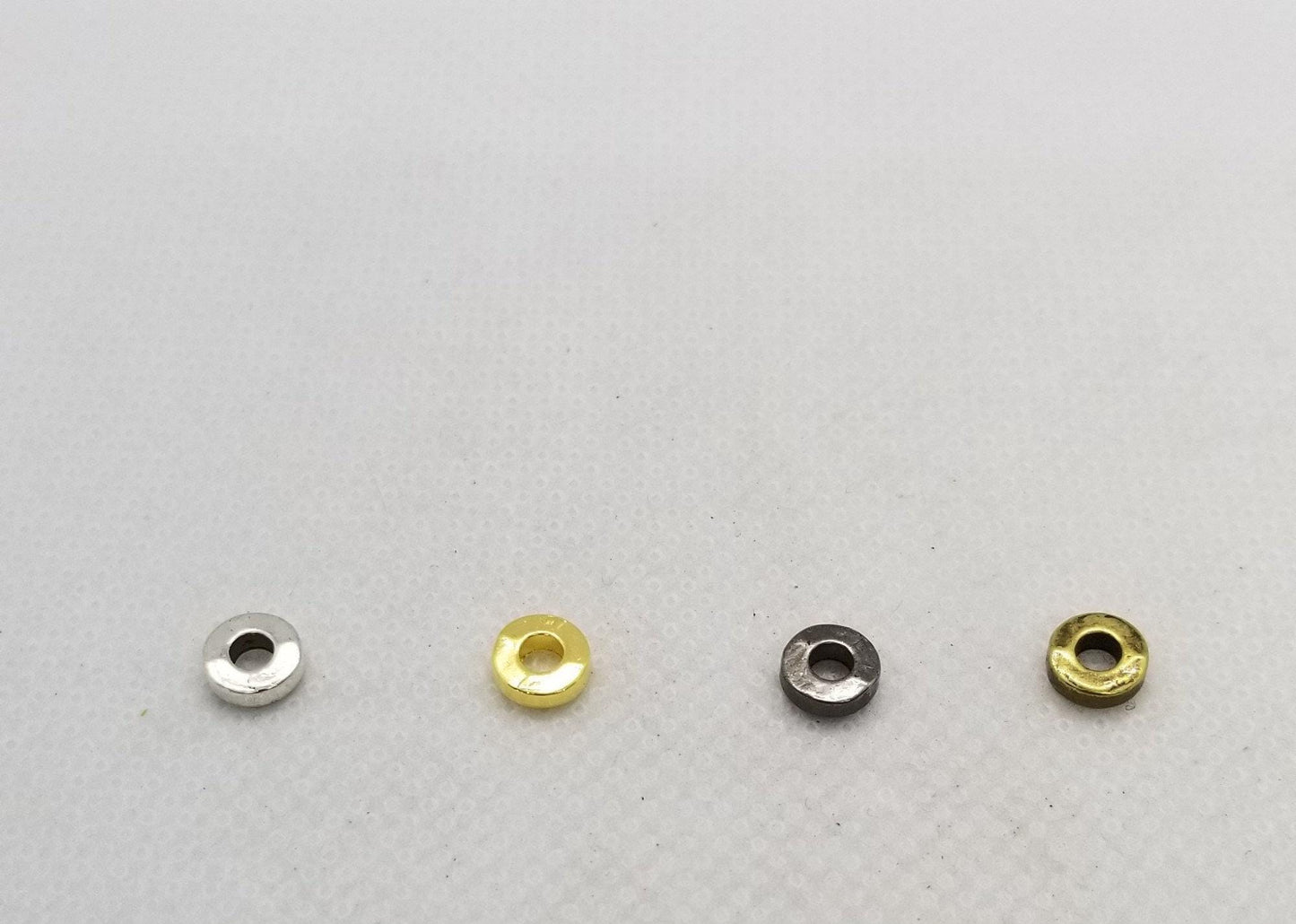 20 pieces Heishi Discs, Rondelle, Donut, Tibetan Style Alloy, Cadmium, Nickel, Lead Free, Choose from 4 colours, 6x2mm, Hole 2.5mm