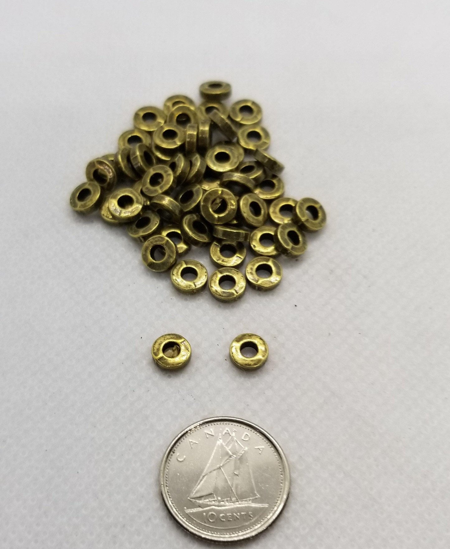 20 pieces Heishi Discs, Rondelle, Donut, Tibetan Style Alloy, Cadmium, Nickel, Lead Free, Choose from 4 colours, 6x2mm, Hole 2.5mm