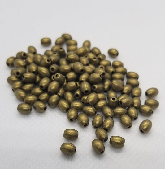 25 pcs Bronze Oval Spacer Bead, Tibetan Style Alloy, Lead Free, Nickel Free, Cadmium Free, 5x4mm, hole 1mm