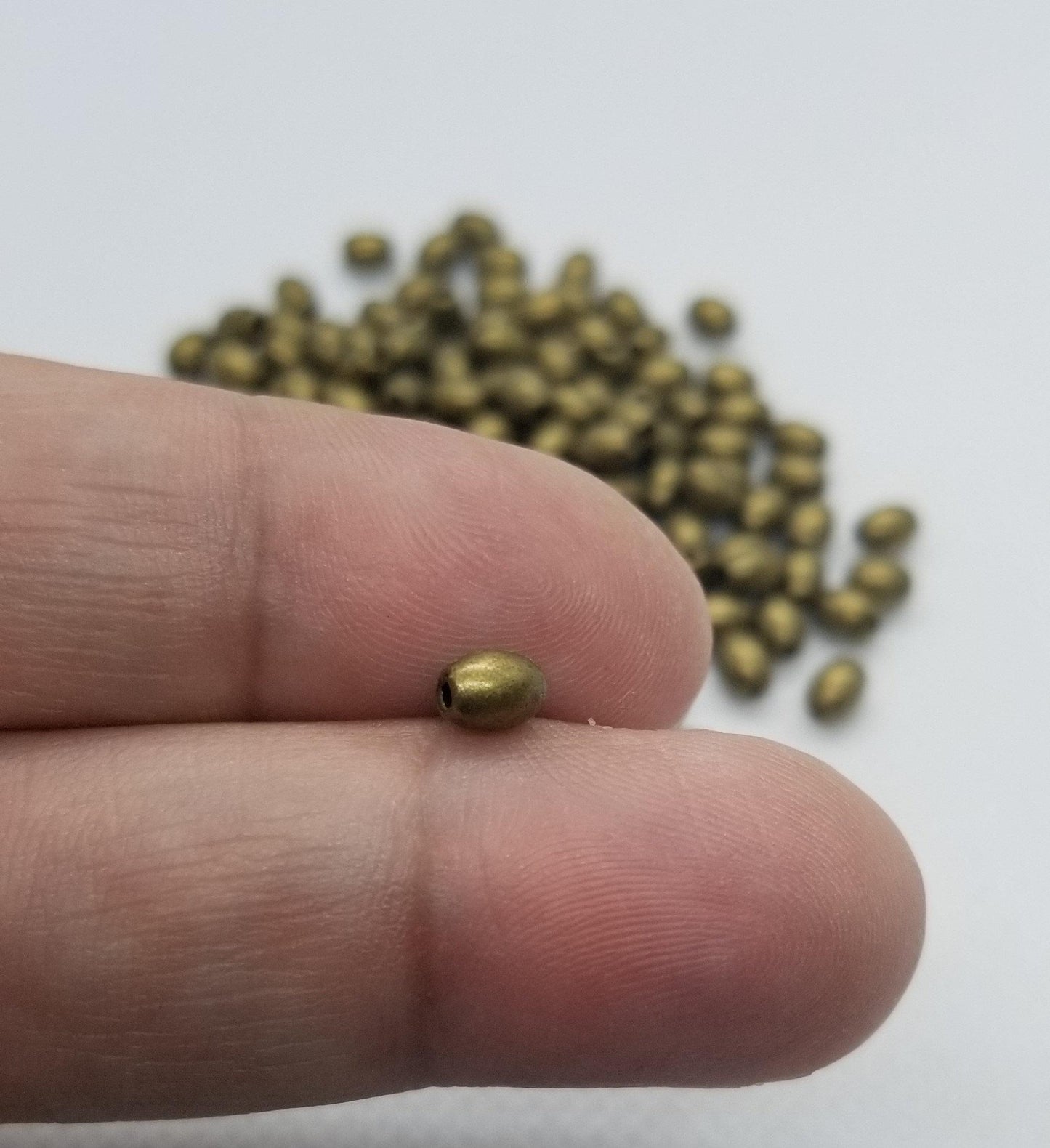 25 pcs Bronze Oval Spacer Bead, Tibetan Style Alloy, Lead Free, Nickel Free, Cadmium Free, 5x4mm, hole 1mm