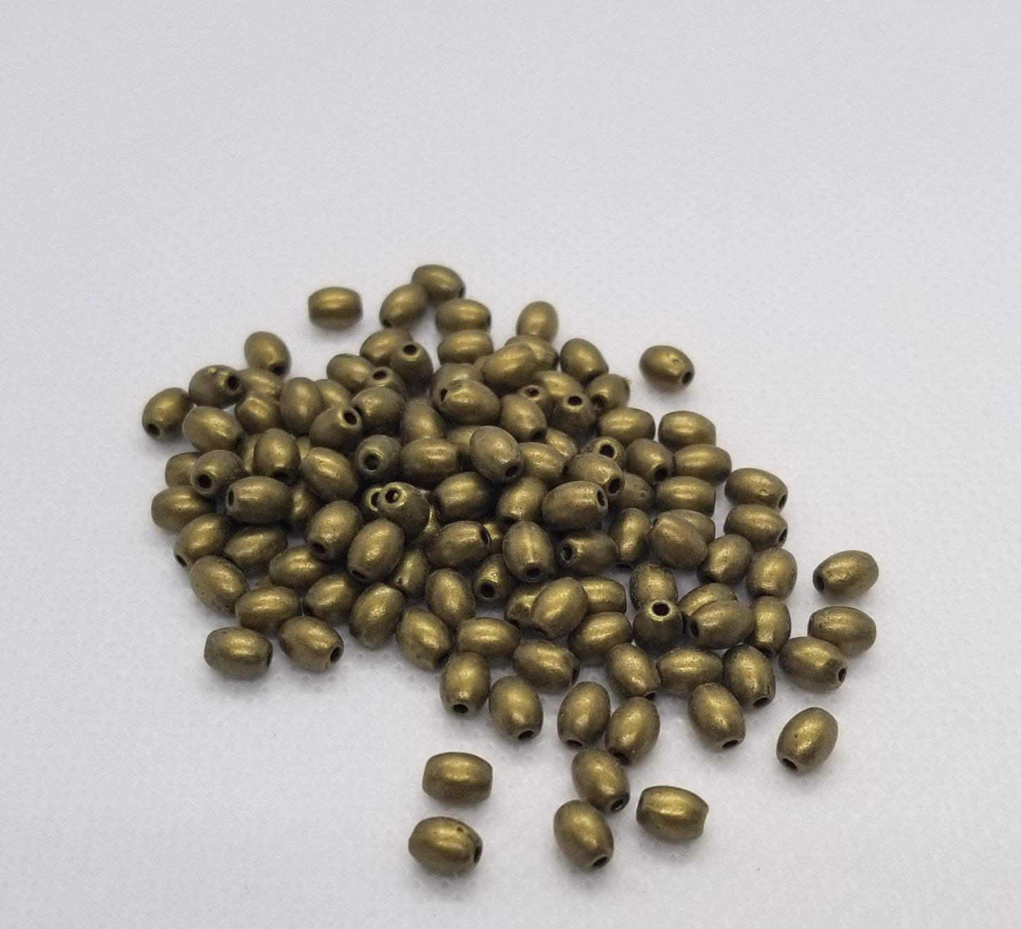 25 pcs Bronze Oval Spacer Bead, Tibetan Style Alloy, Lead Free, Nickel Free, Cadmium Free, 5x4mm, hole 1mm