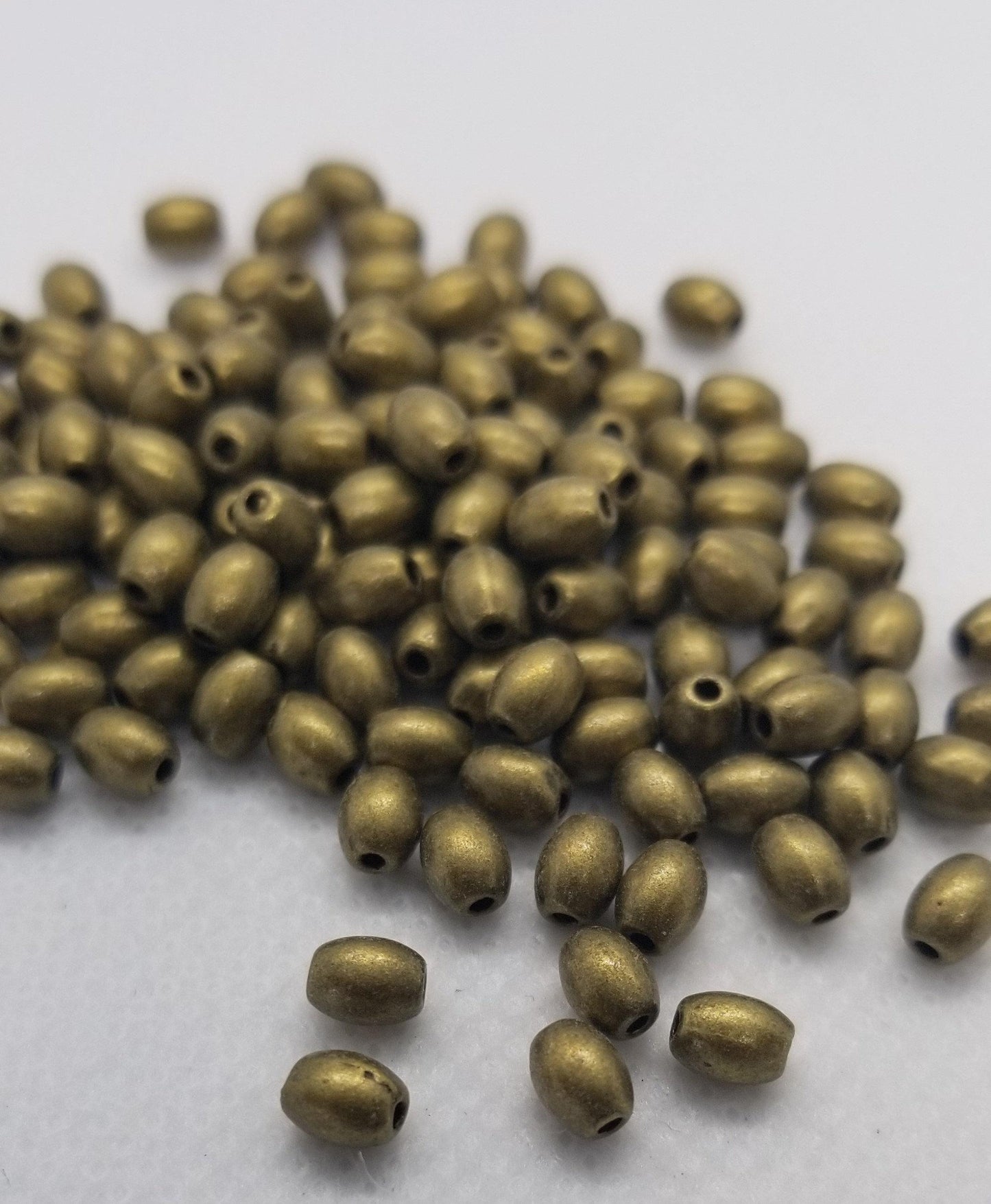 25 pcs Bronze Oval Spacer Bead, Tibetan Style Alloy, Lead Free, Nickel Free, Cadmium Free, 5x4mm, hole 1mm