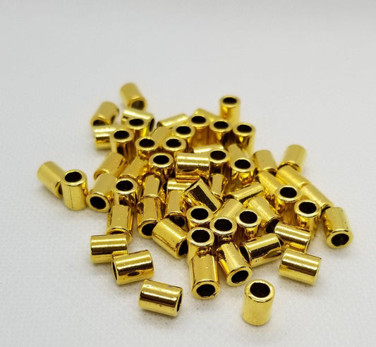 20 pieces Column Tube Spacer bead, Lead Free, Cadmium Free, Antique Golden, Size 8mm long, 6mm wide, Large hole 4mm